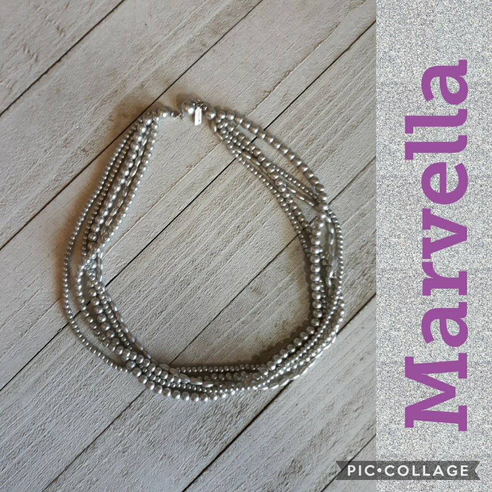 Vtg Marvella five-strand pearl choker